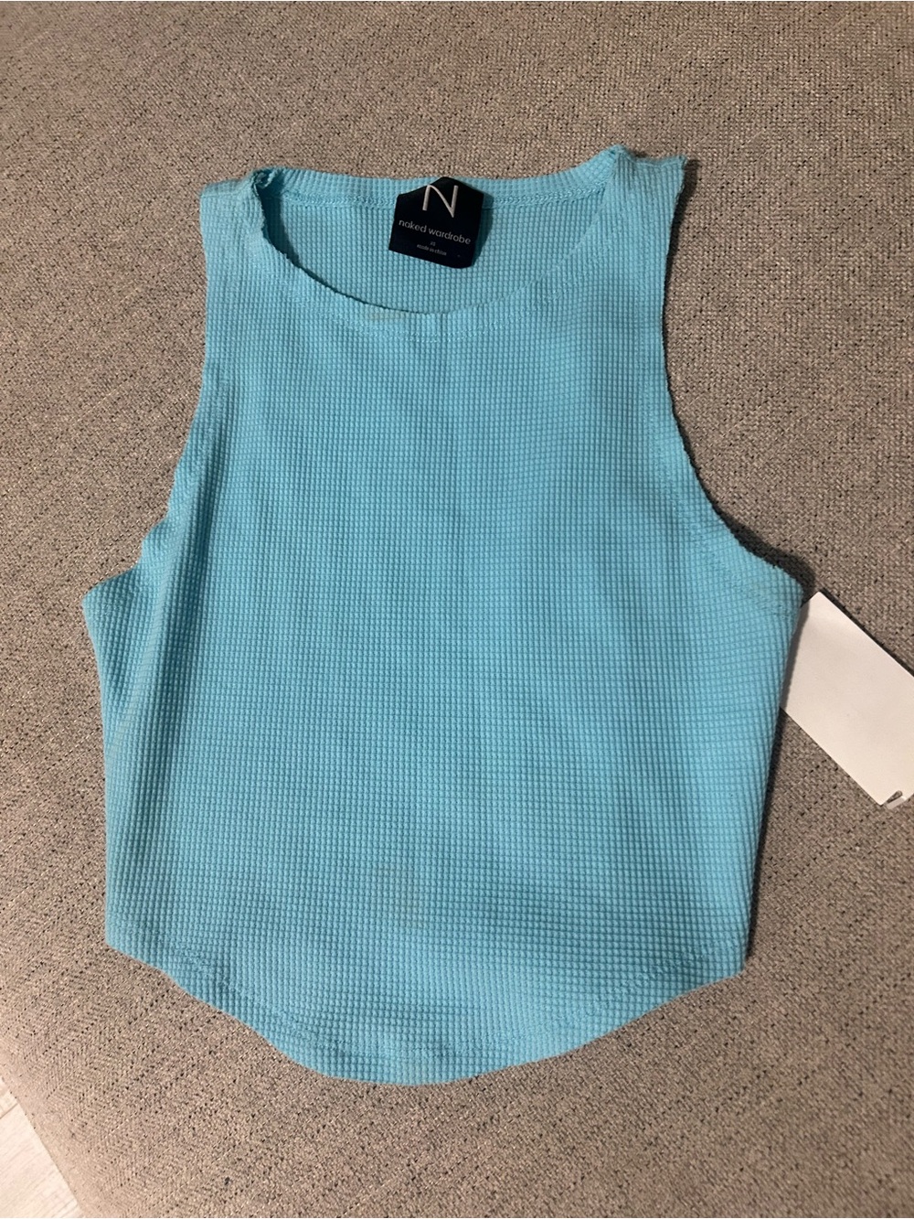 naked wardrobe turquoise waffle tank